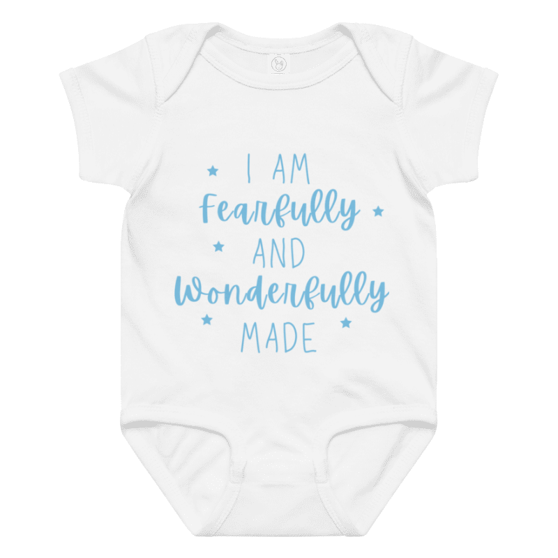 I am fearfully and wonderfully made" Baby Grow