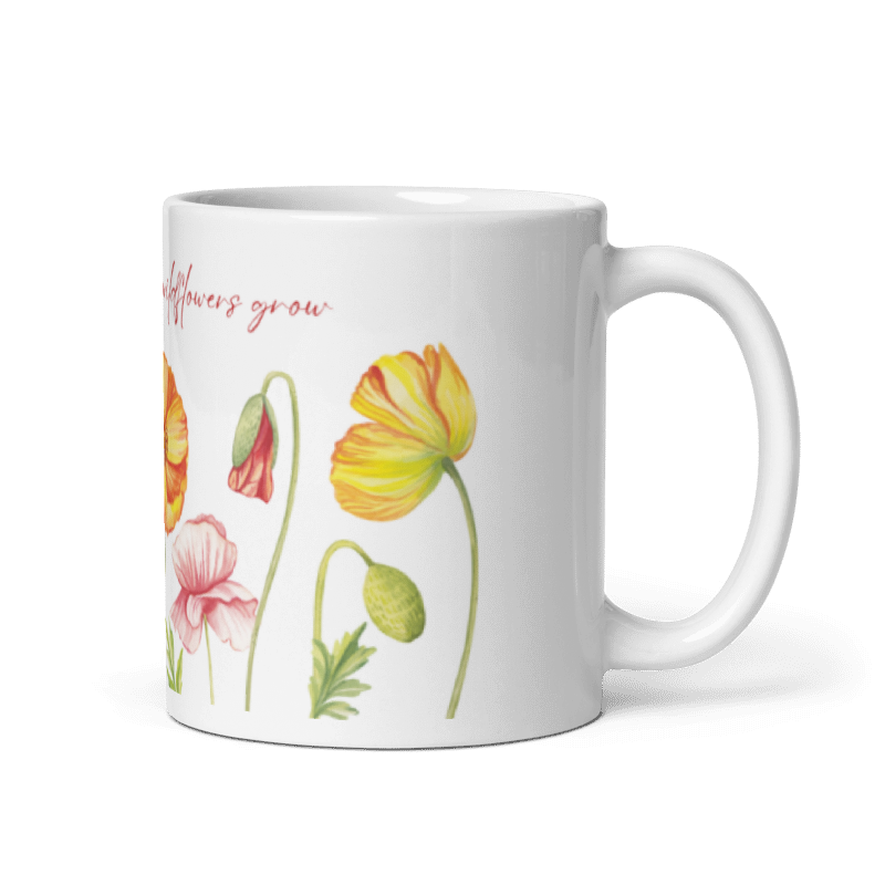 "Consider how the Wildflowers grow" Floral Design - Classic White Mug