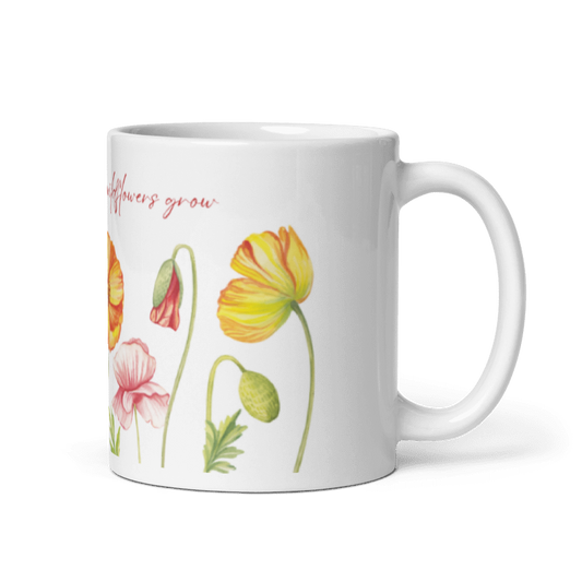 "Consider how the Wildflowers grow" Floral Design - Classic White Mug