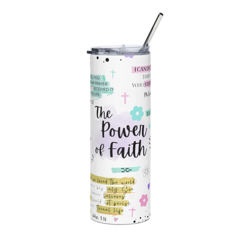 Double Wall 20oz Stainless Steel Skinny Tumbler (White)