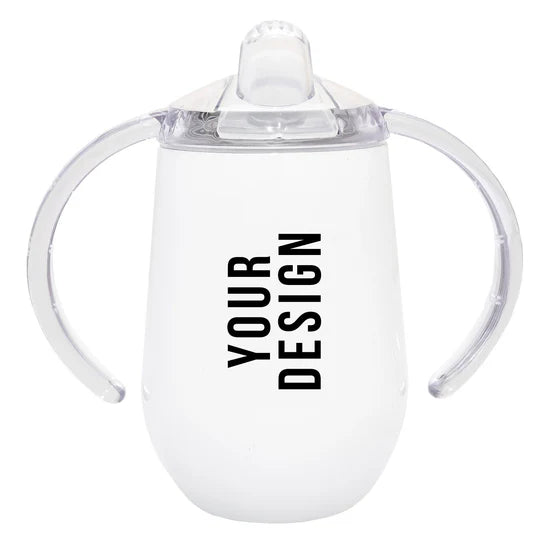 Custom Double wall Stainless Steel baby sippy cup (white)