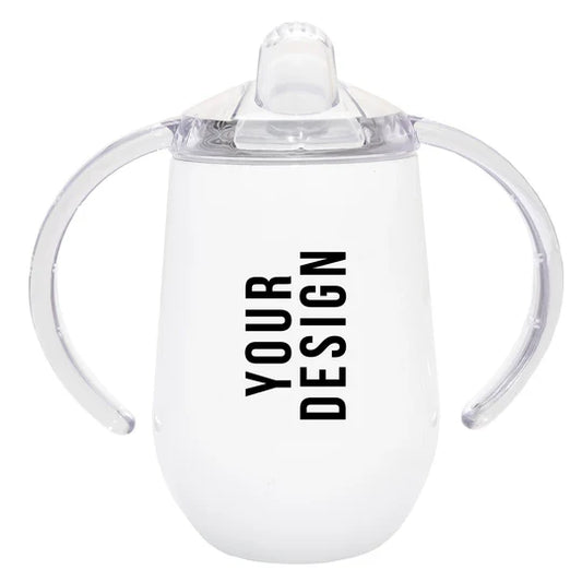 Custom Double wall Stainless Steel baby sippy cup (white)