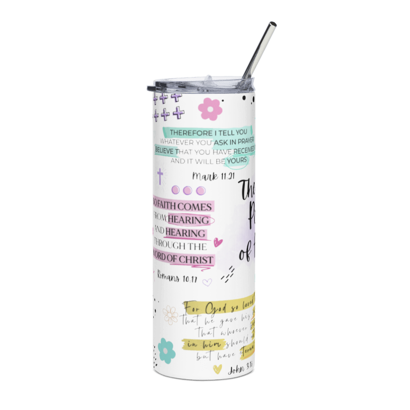 Double Wall 20oz Stainless Steel Skinny Tumbler (White)