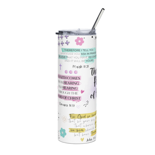 Double Wall 20oz Stainless Steel Skinny Tumbler (White)