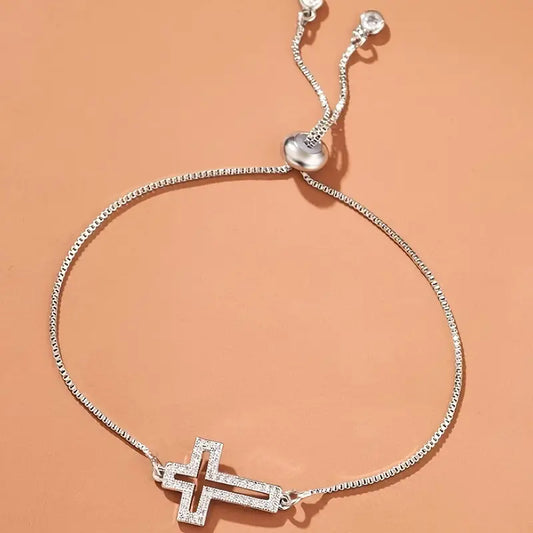 Rhinestone Cross Bracelet