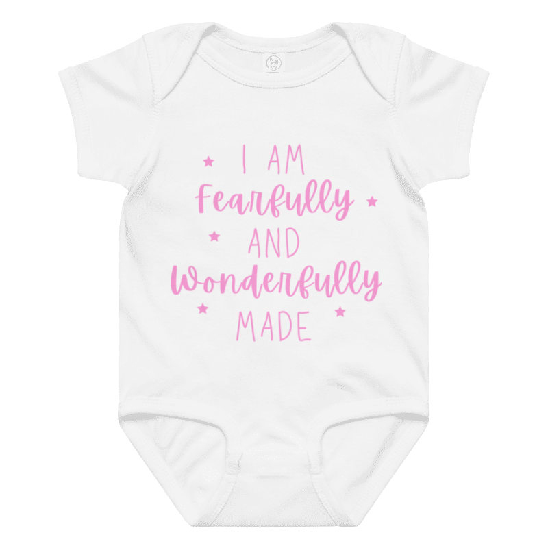 I am fearfully and wonderfully made" Baby Grow