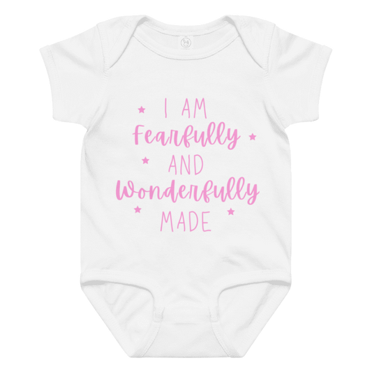 I am fearfully and wonderfully made" Baby Grow
