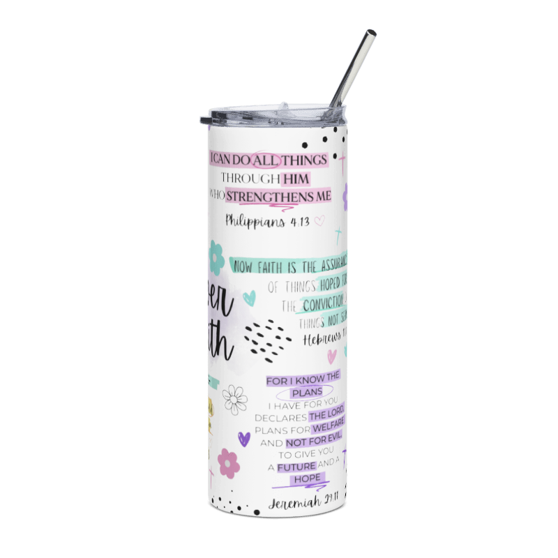 Double Wall 20oz Stainless Steel Skinny Tumbler (White)