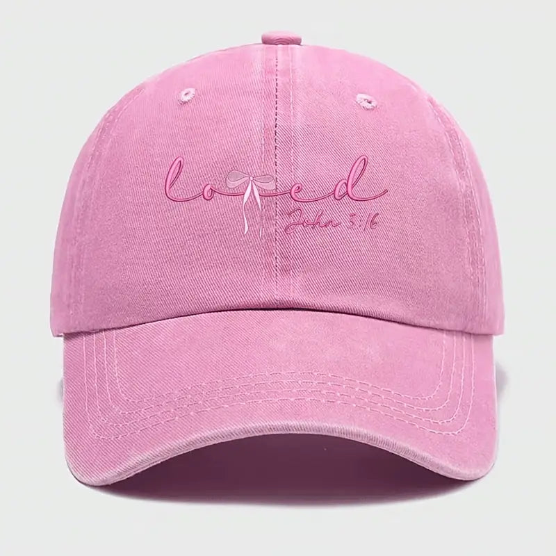Adjustable Pink Cap – Loved (John 3:16)