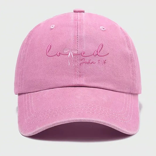 Adjustable Pink Cap – Loved (John 3:16)
