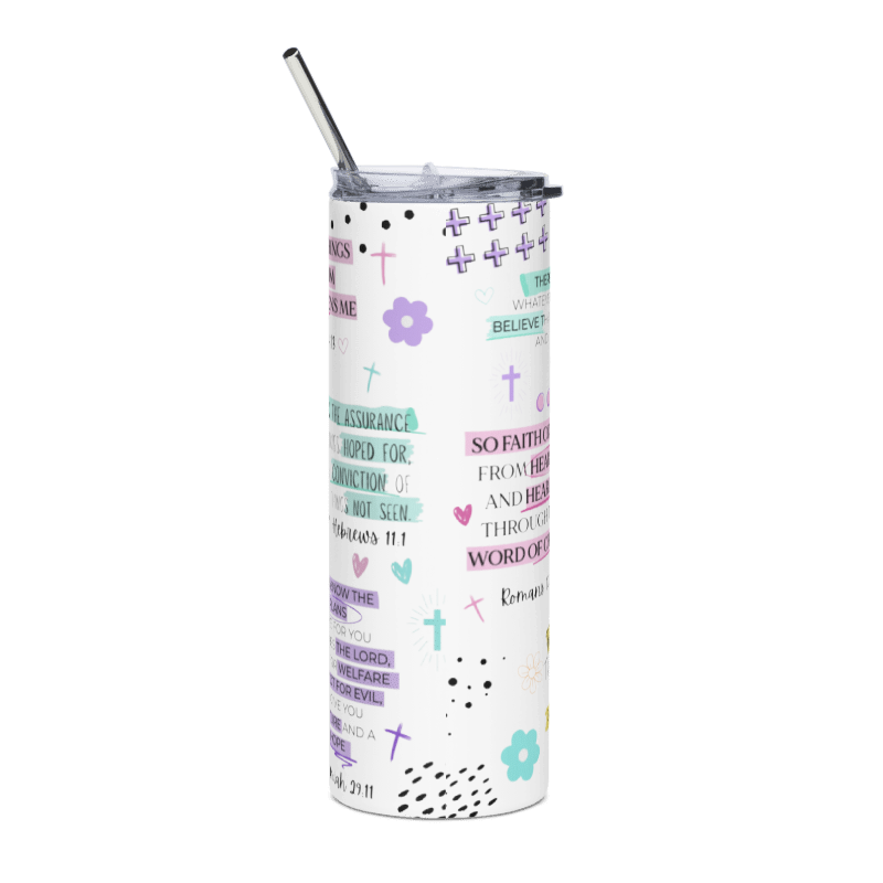 Double Wall 20oz Stainless Steel Skinny Tumbler (White)