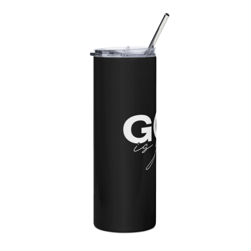 Double Wall 20oz Stainless Steel Skinny Tumbler (Black)